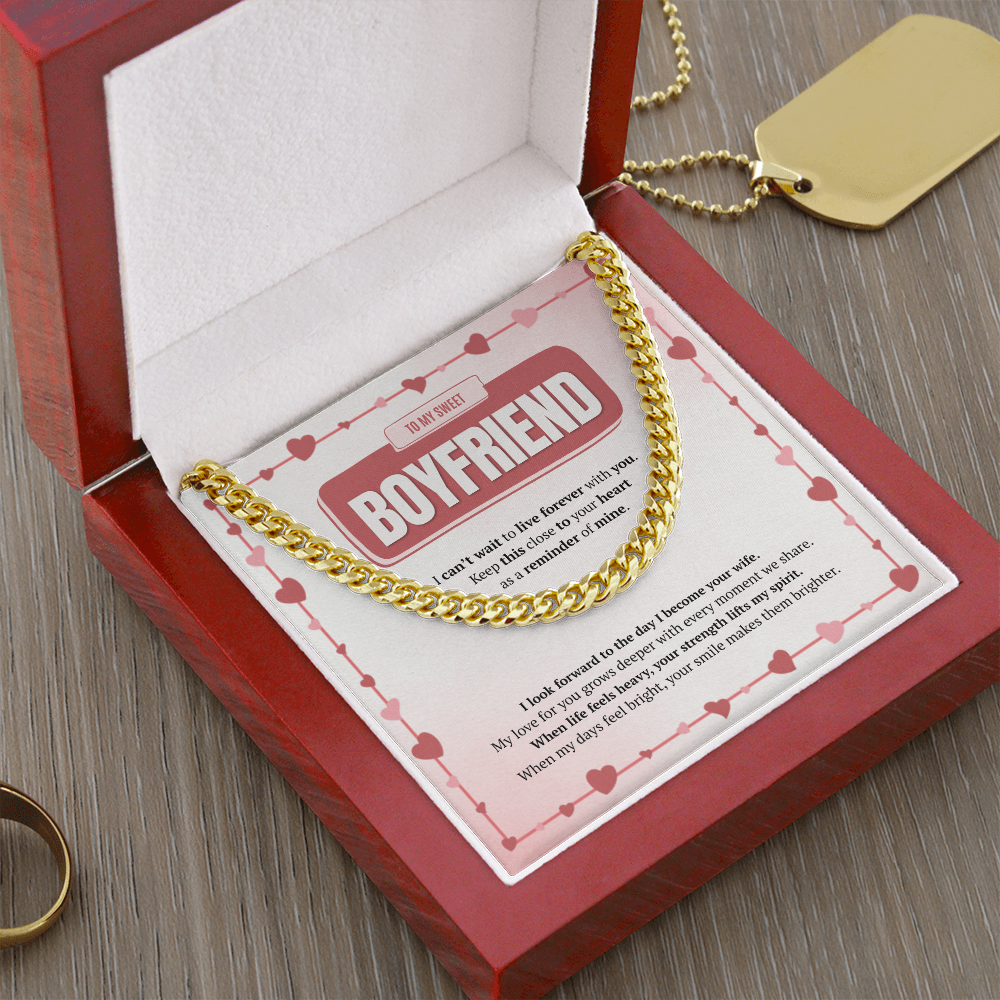 To My Boyfriend | Your Smile Makes Days Brighter | Cuban Link Chain