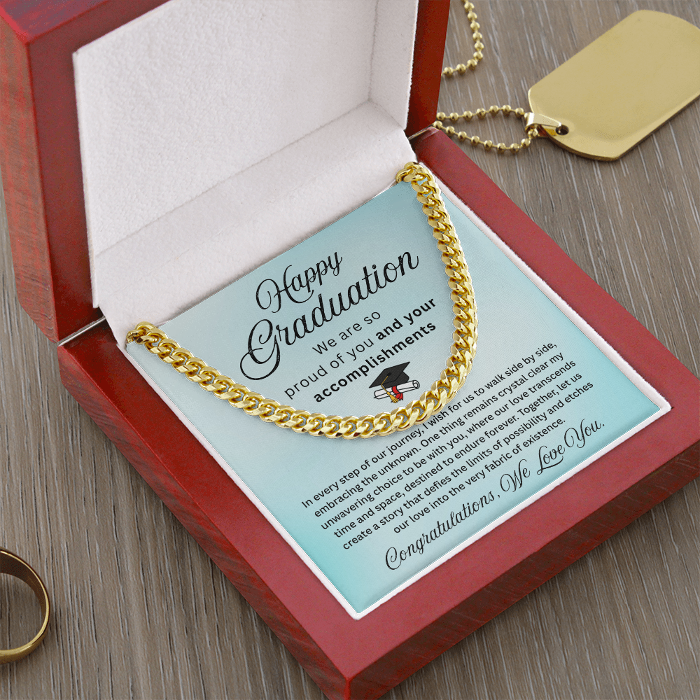 Happy Graduation – Proud of Your Accomplishments – Cuban Link Chain