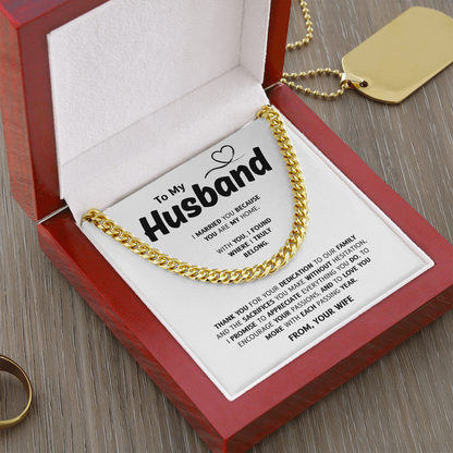 To My Husband | My Home and My Heart | Cuban Link Chain