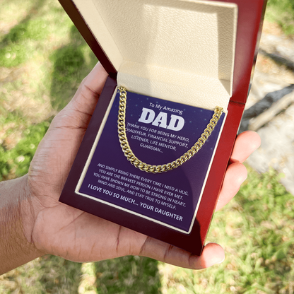 To My Amazing Dad – My Hero Always – Cuban Link Chain