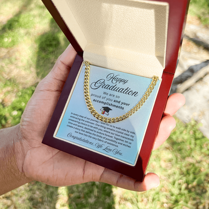 Happy Graduation – Proud of Your Accomplishments – Cuban Link Chain