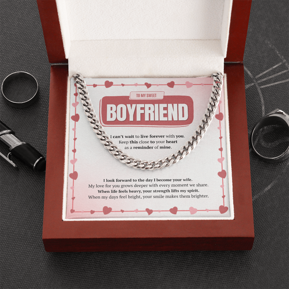 To My Boyfriend | Your Smile Makes Days Brighter | Cuban Link Chain
