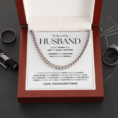 To My Husband | Forever By Your Side | Cuban Link Chain