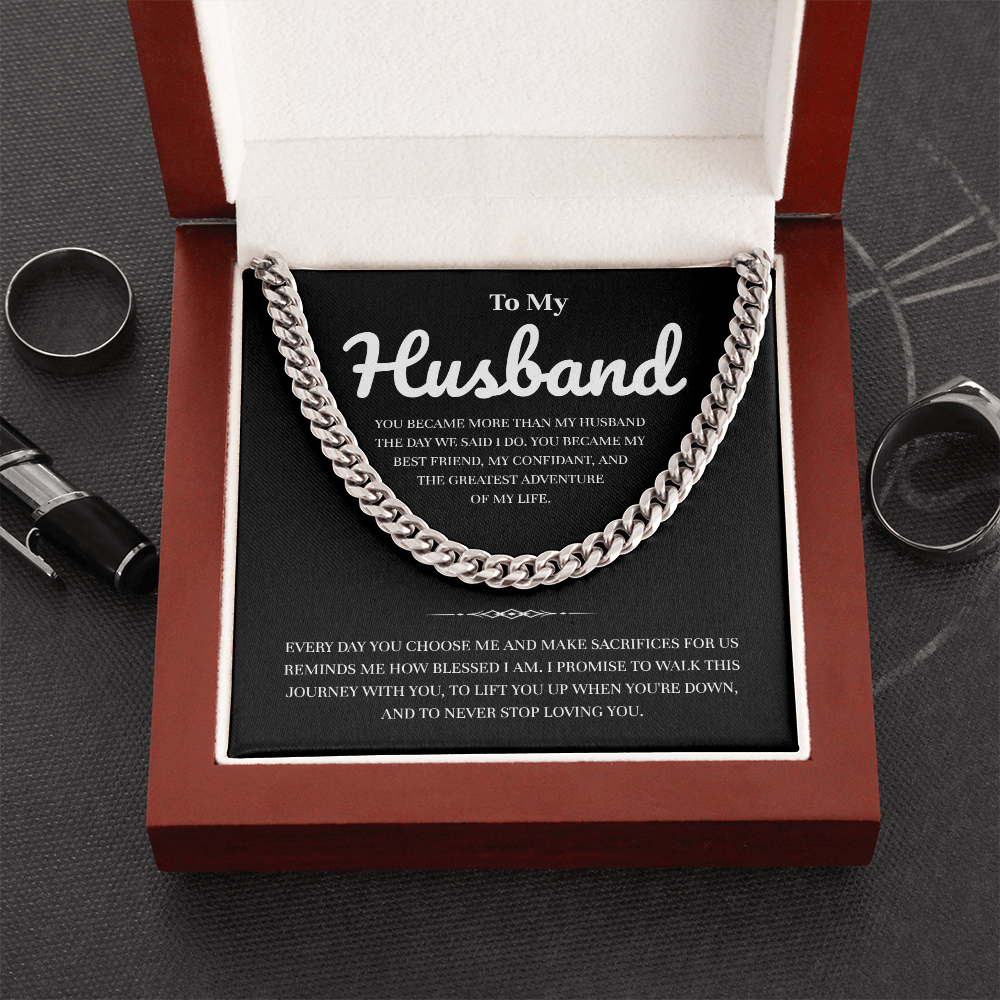 To My Husband | My Partner in Every Moment | Cuban Link Chain