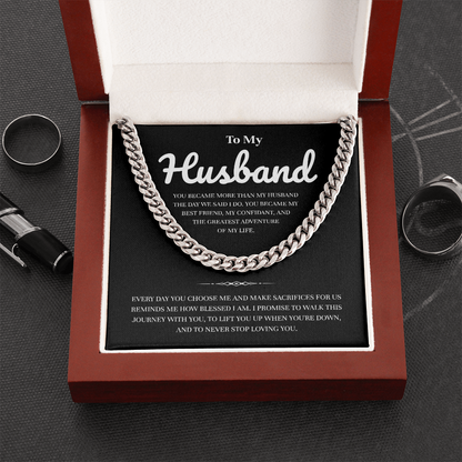 To My Husband | My Partner in Every Moment | Cuban Link Chain