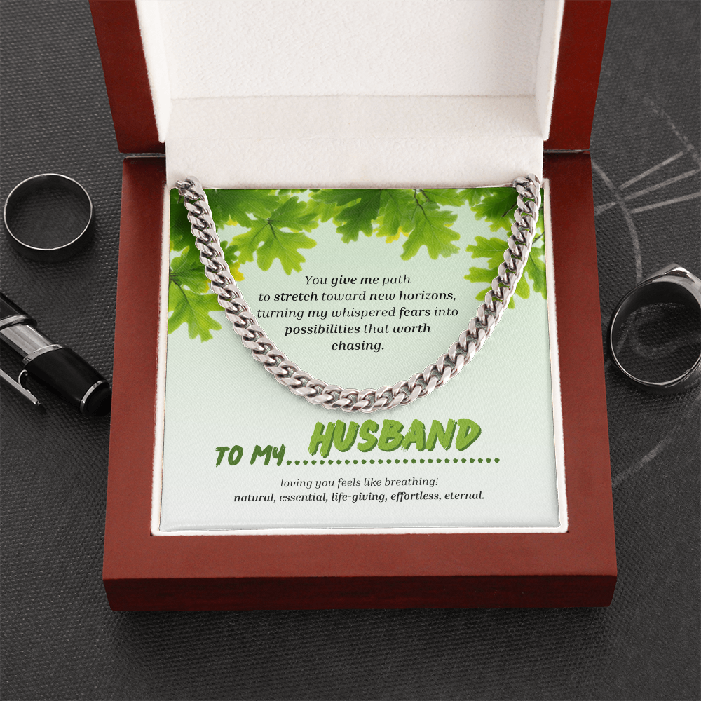 To My Husband | You Grow My World | Cuban Link Chain