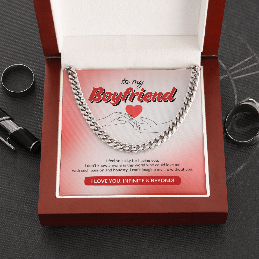To My Boyfriend | Lucky to Have You | Cuban Link Chain