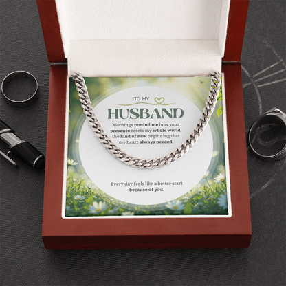To My Husband | My New Beginning | Cuban Link Chain
