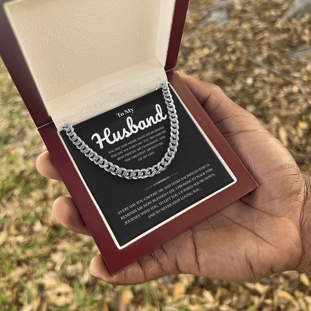 To My Husband | My Partner in Every Moment | Cuban Link Chain