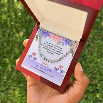 To My Husband | Two Hearts, One Journey | Cuban Link Chain
