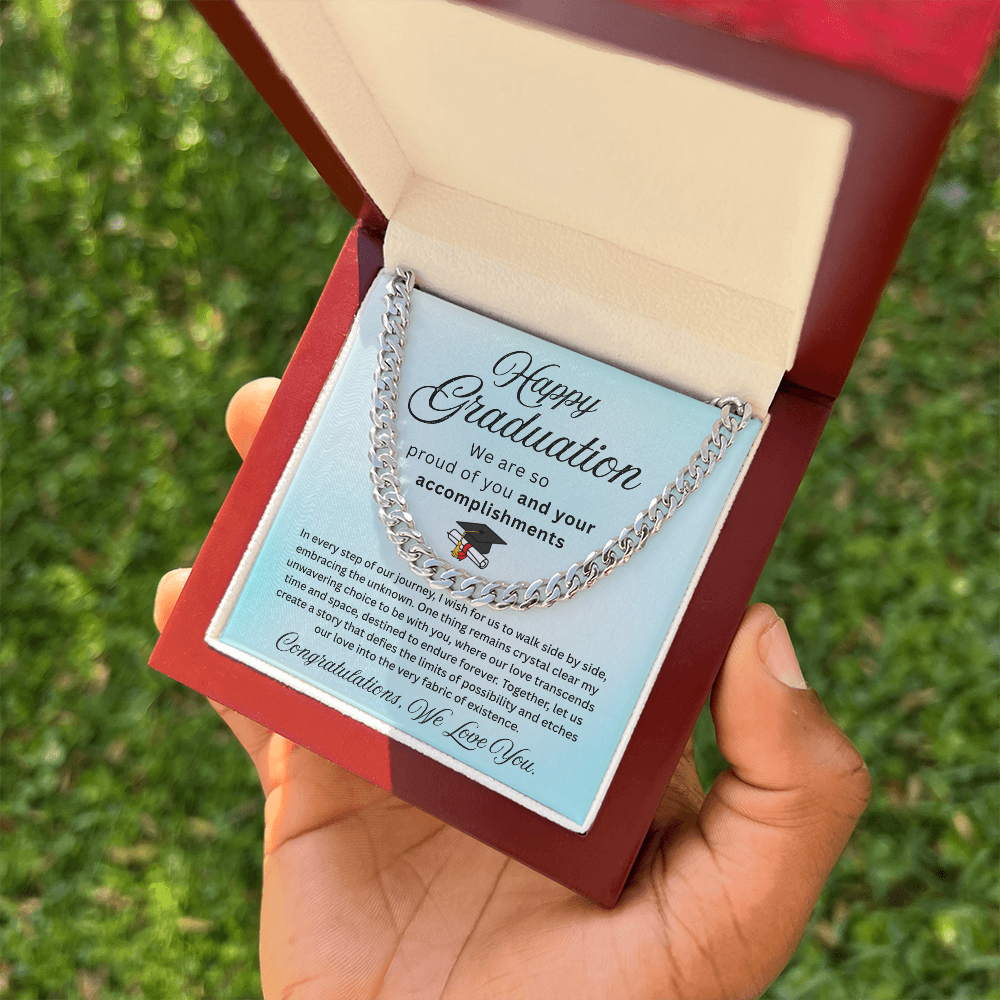 Happy Graduation – Proud of Your Accomplishments – Cuban Link Chain