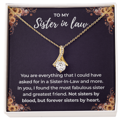 To My Sister in Law – Forever Sisters by Heart – Love Knot Necklace