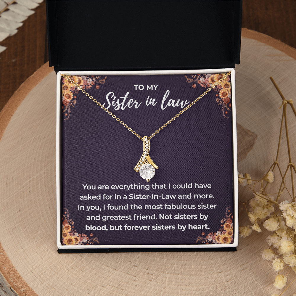 To My Sister in Law – Forever Sisters by Heart – Love Knot Necklace