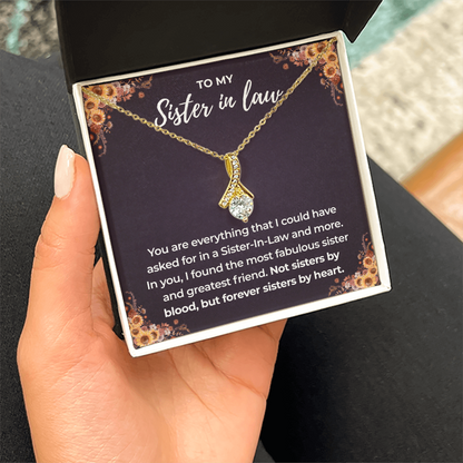 To My Sister in Law – Forever Sisters by Heart – Love Knot Necklace