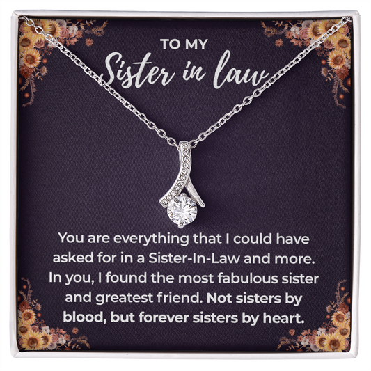 To My Sister in Law – Forever Sisters by Heart – Love Knot Necklace