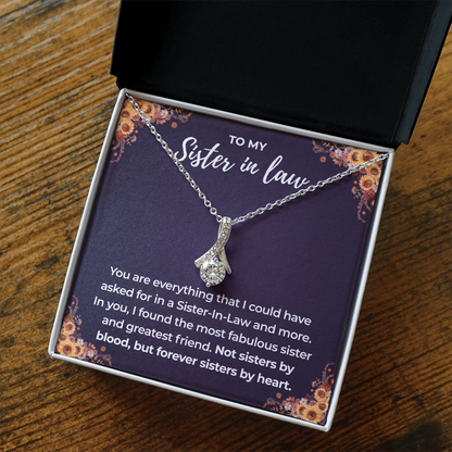 To My Sister in Law – Forever Sisters by Heart – Love Knot Necklace