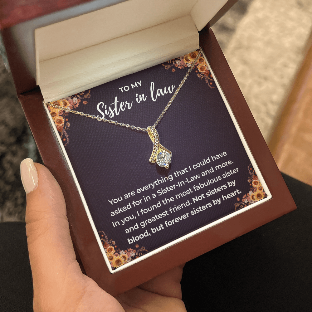 To My Sister in Law – Forever Sisters by Heart – Love Knot Necklace