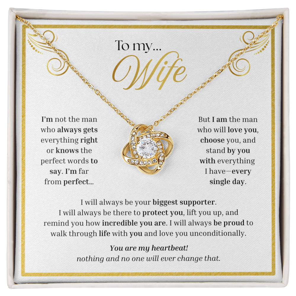 To My Wife | My Unconditional Love for You | Love Knot Necklace