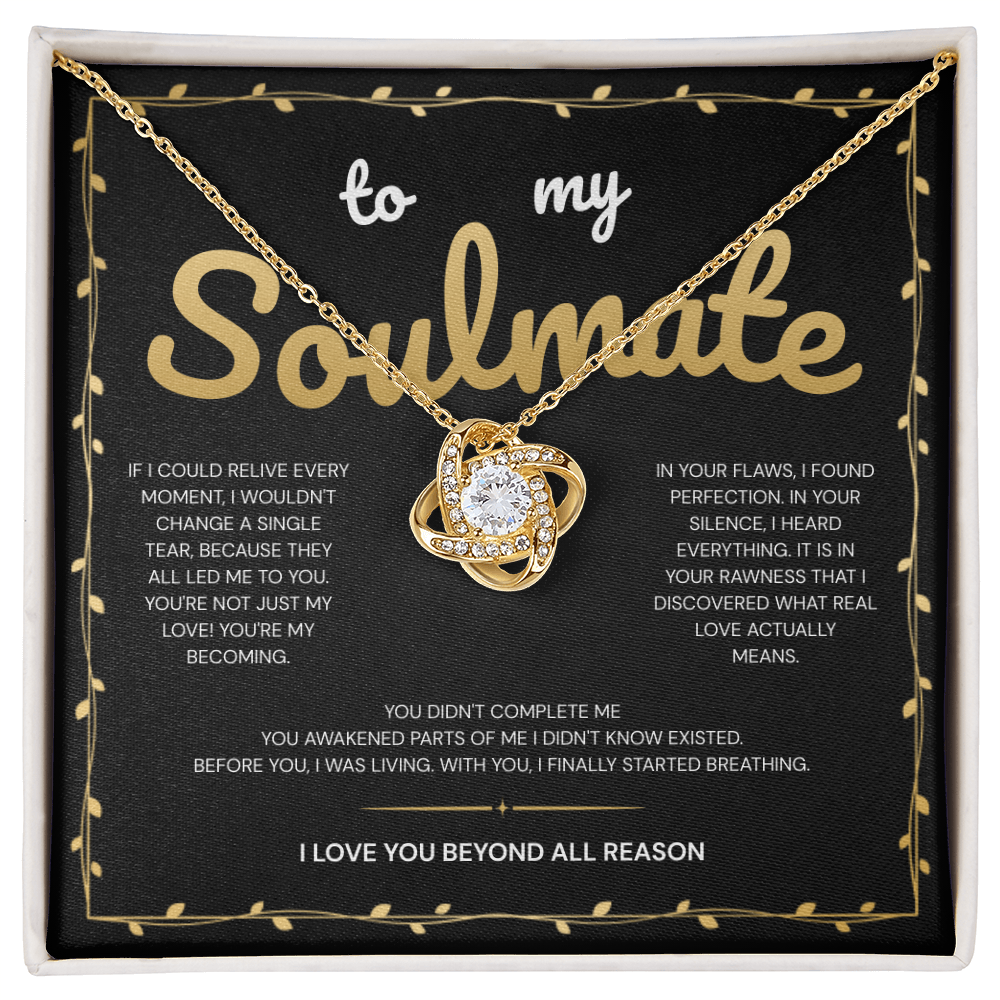 To My Soulmate | My Heart Found Its Forever With You | Love Knot Necklace