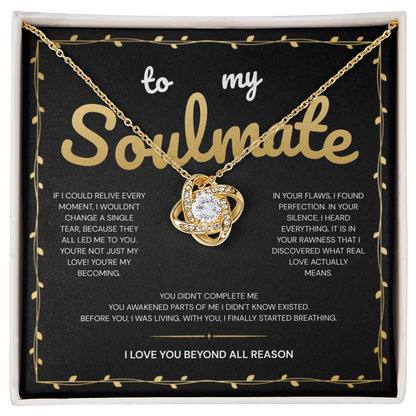 To My Soulmate | My Heart Found Its Forever With You | Love Knot Necklace