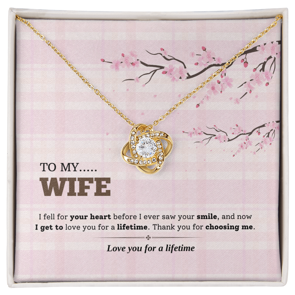 To My Wife | Love You for a Lifetime | Love Knot Necklace