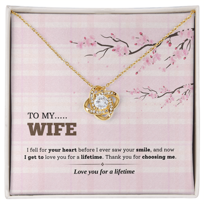 To My Wife | Love You for a Lifetime | Love Knot Necklace