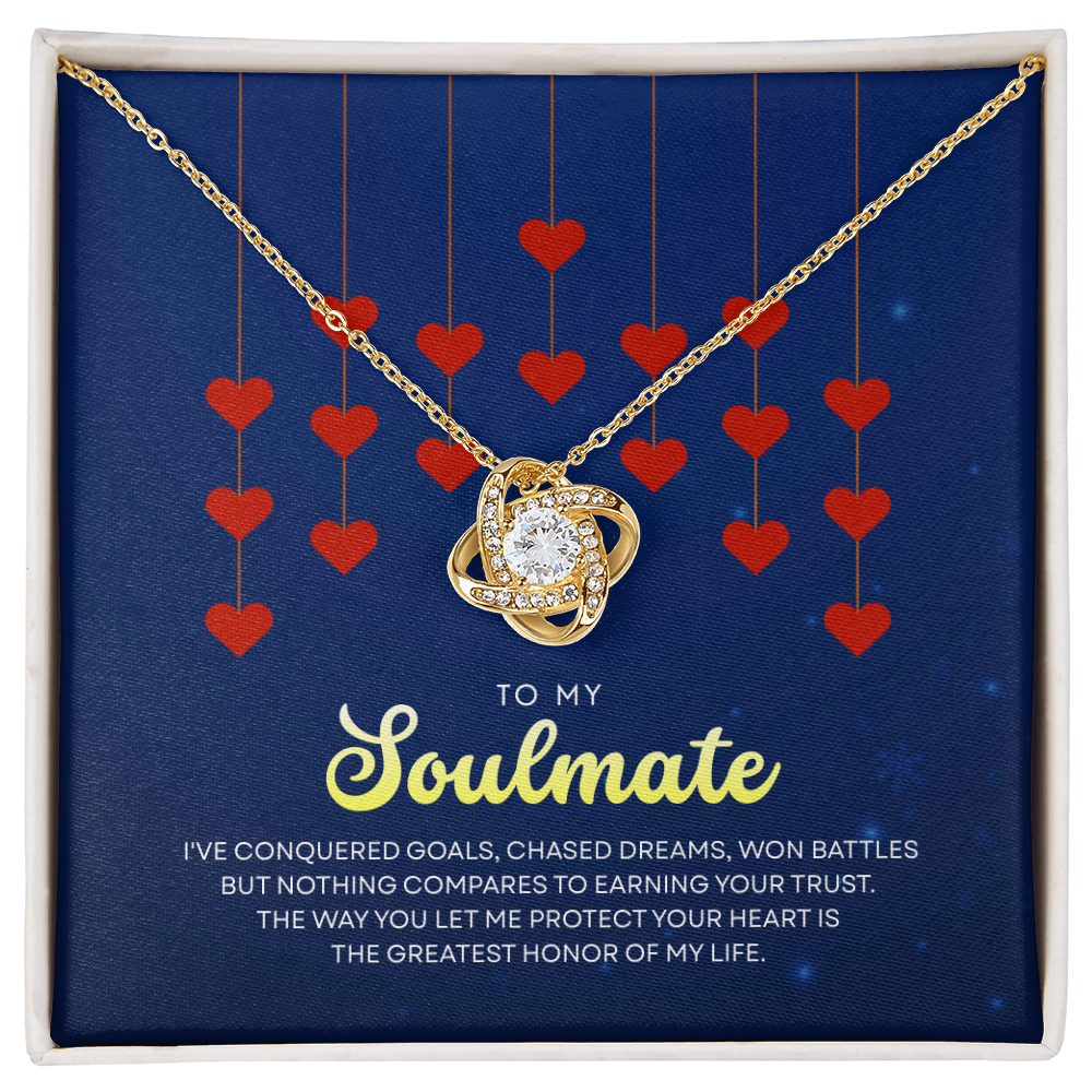 To My Soulmate | With You, Love Makes Sense | Love Knot Necklace