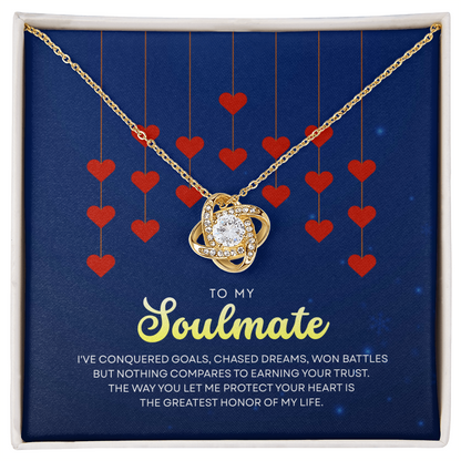 To My Soulmate | With You, Love Makes Sense | Love Knot Necklace