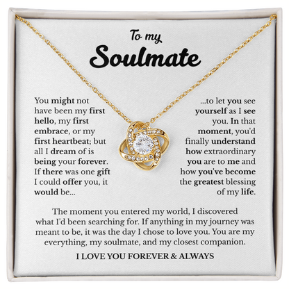 To My Soulmate | A Love Meant to Be | Love Knot Necklace