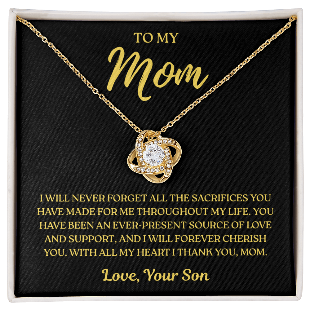 To My Mom – Cherish You Forever – Love Knot Necklace