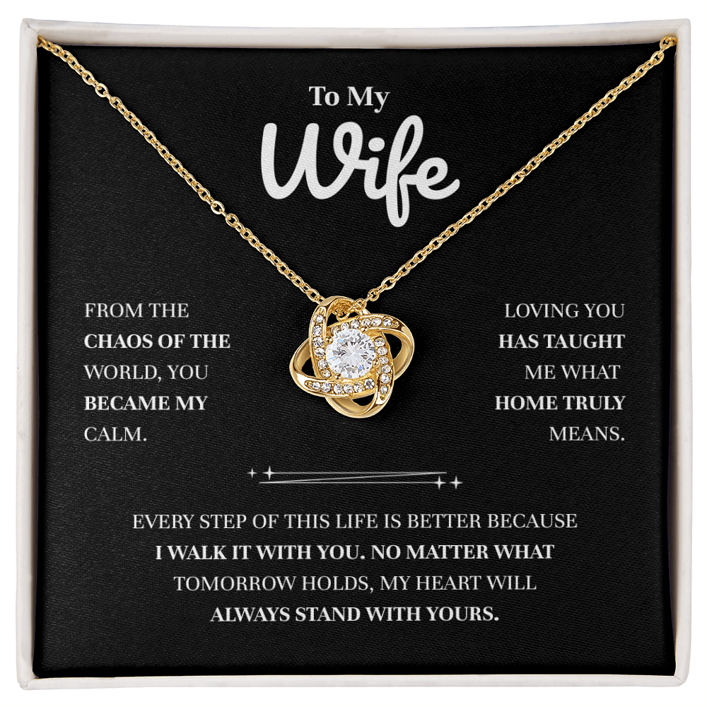 To My Wife | You Are My Place of Peace | Love Knot Necklace