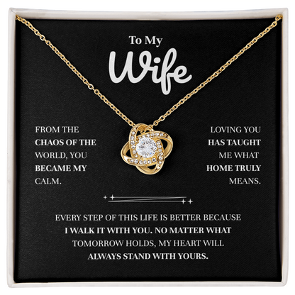 To My Wife | You Are My Place of Peace | Love Knot Necklace