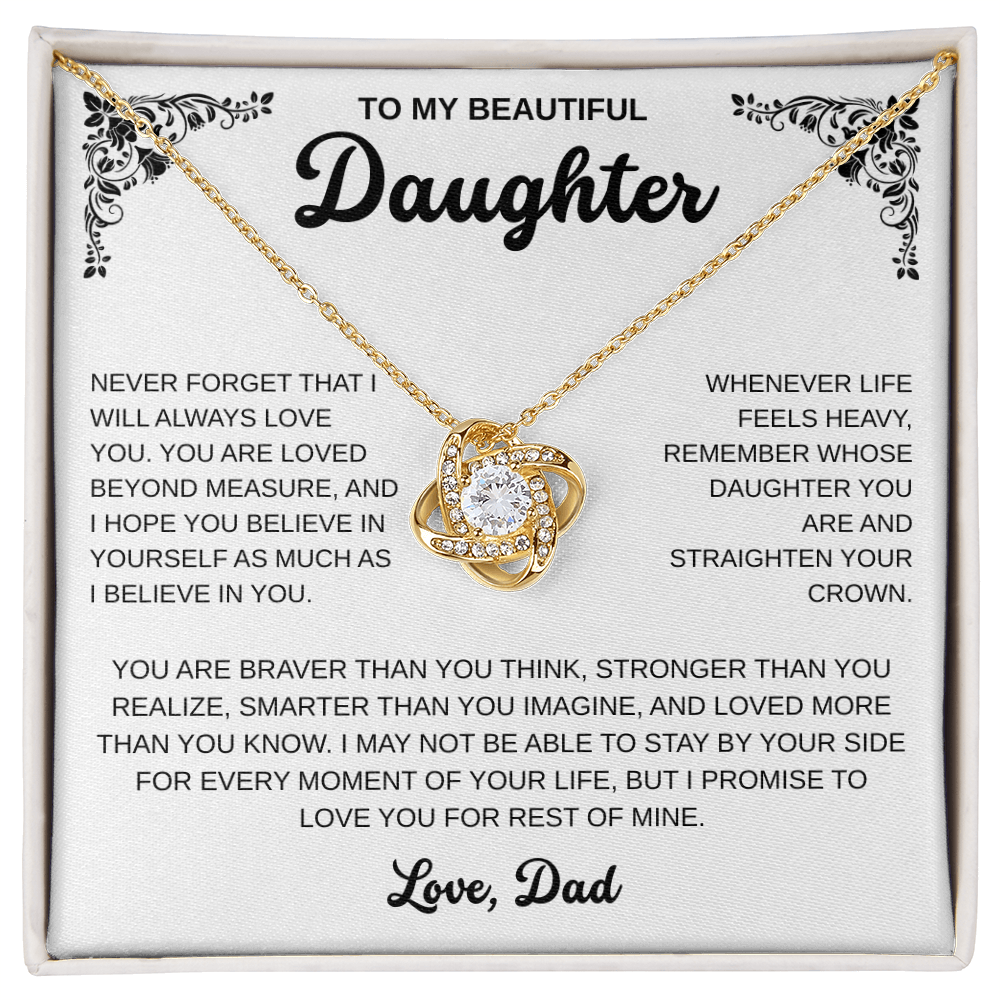 To My Daughter | A Father's Endless Love | Love Knot Necklace