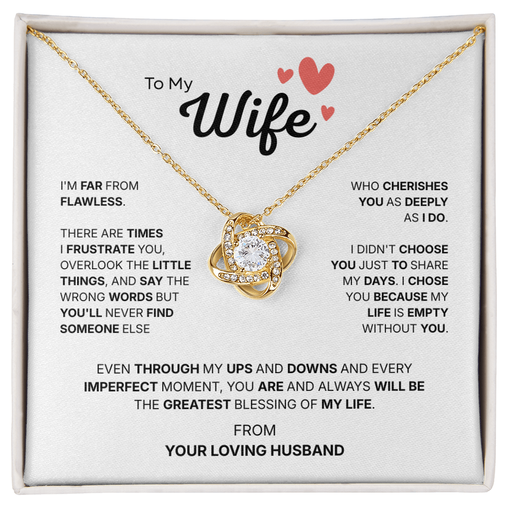 To My Wife | Chosen With All My Heart | Love Knot Necklace