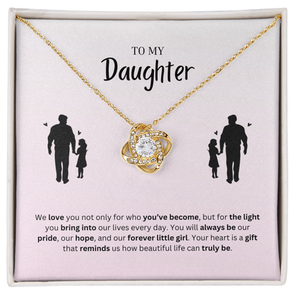 To My Daughter | You Make Life More Beautiful | Love Knot Necklace