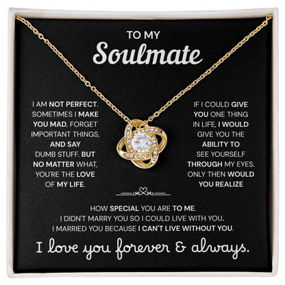 To My Soulmate | A Meaningful Love Gift | Love Knot Necklace