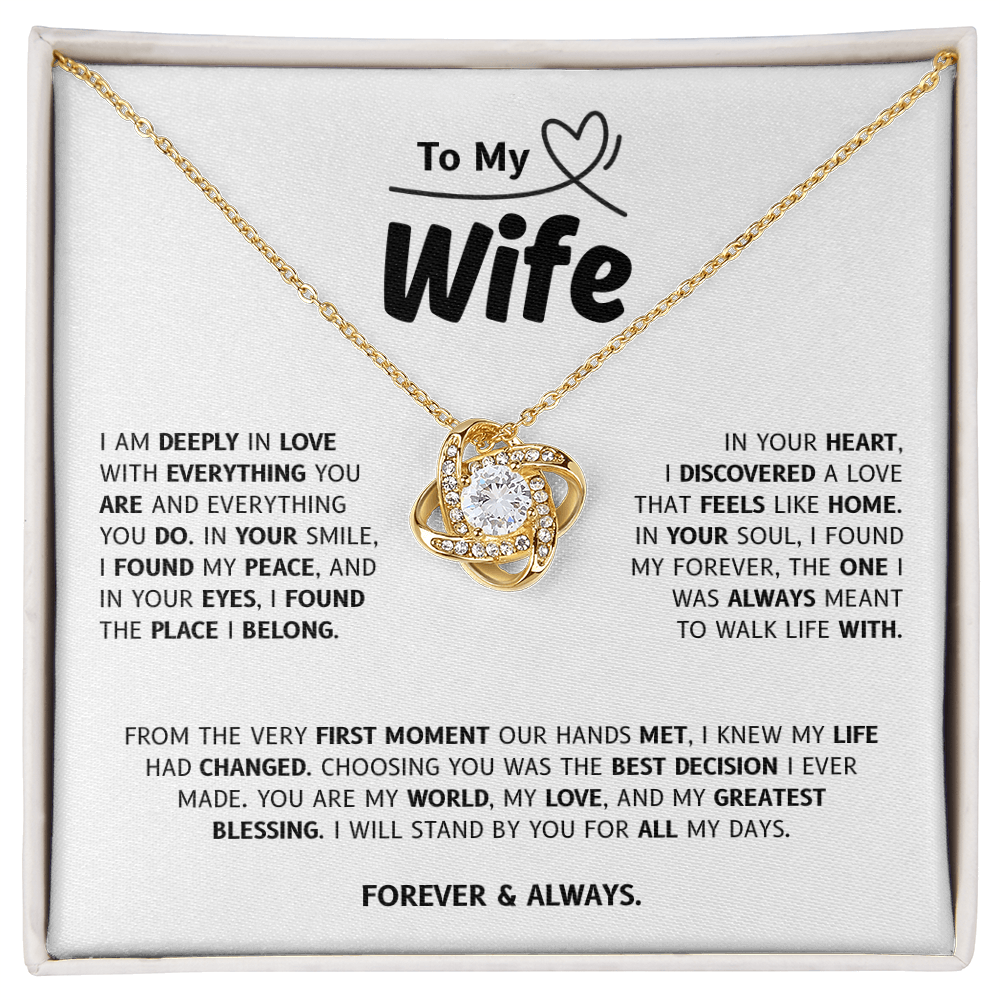 To My Wife | My World, My Love, My Blessing | Love Knot Necklace