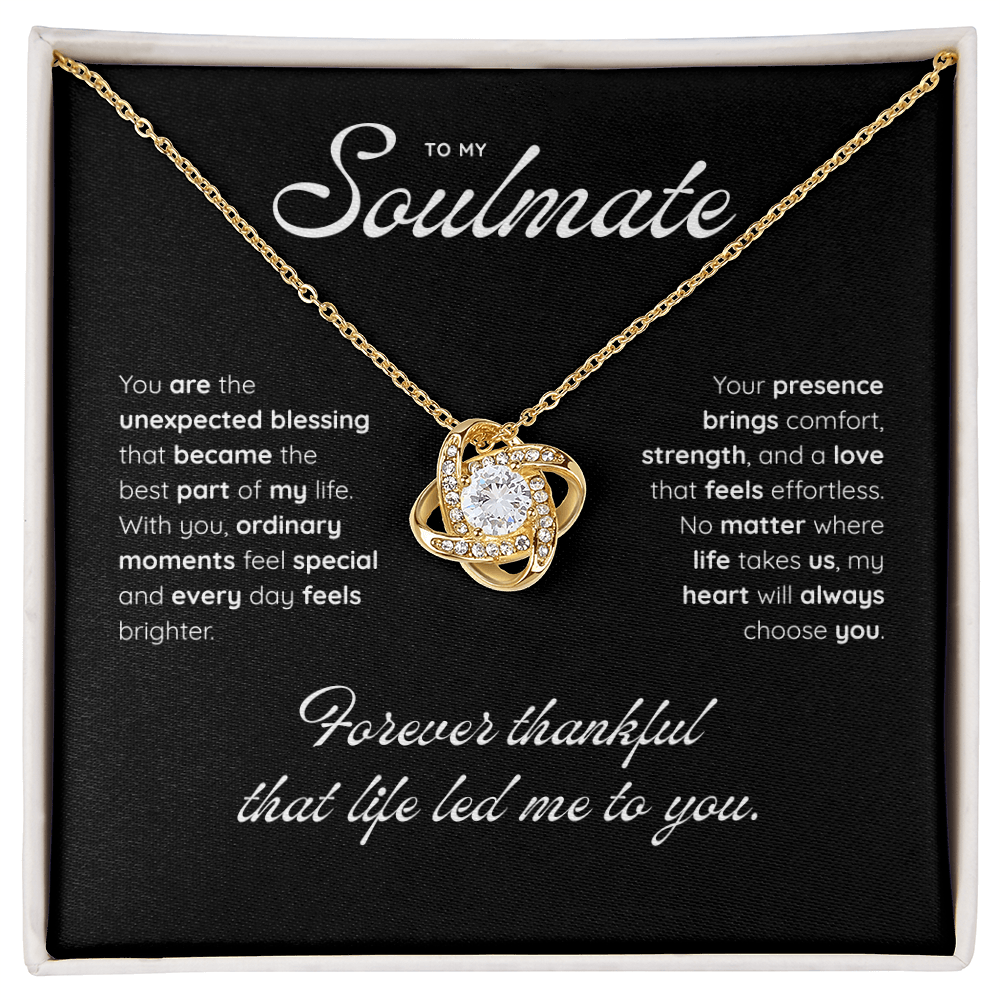To My Soulmate | My Heart Found Its Match | Love Knot Necklace