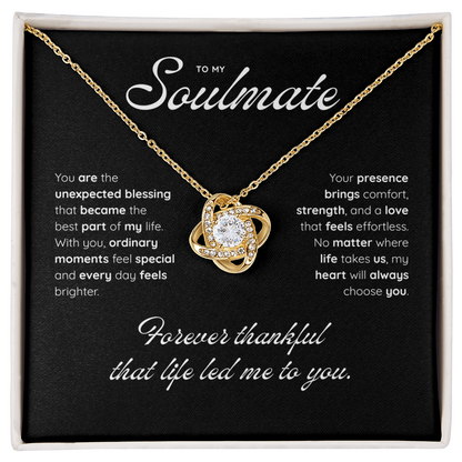 To My Soulmate | My Heart Found Its Match | Love Knot Necklace