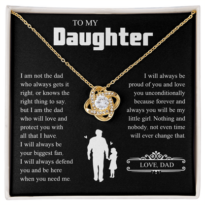 To My Daughter | From Dad with Love | Love Knot Necklace