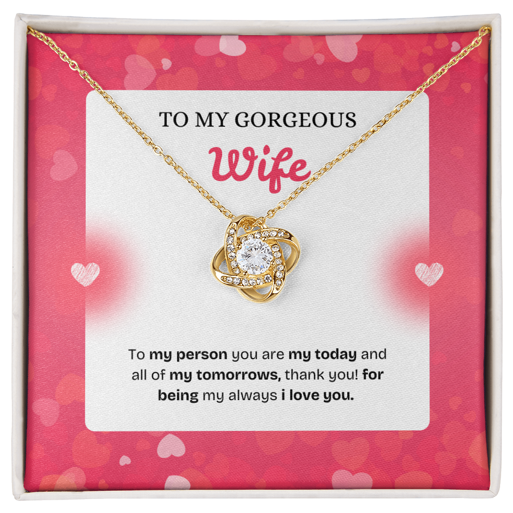 To My Wife | Thank You for Being My Forever | Love Knot Necklace