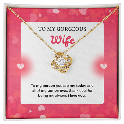 To My Wife | Thank You for Being My Forever | Love Knot Necklace