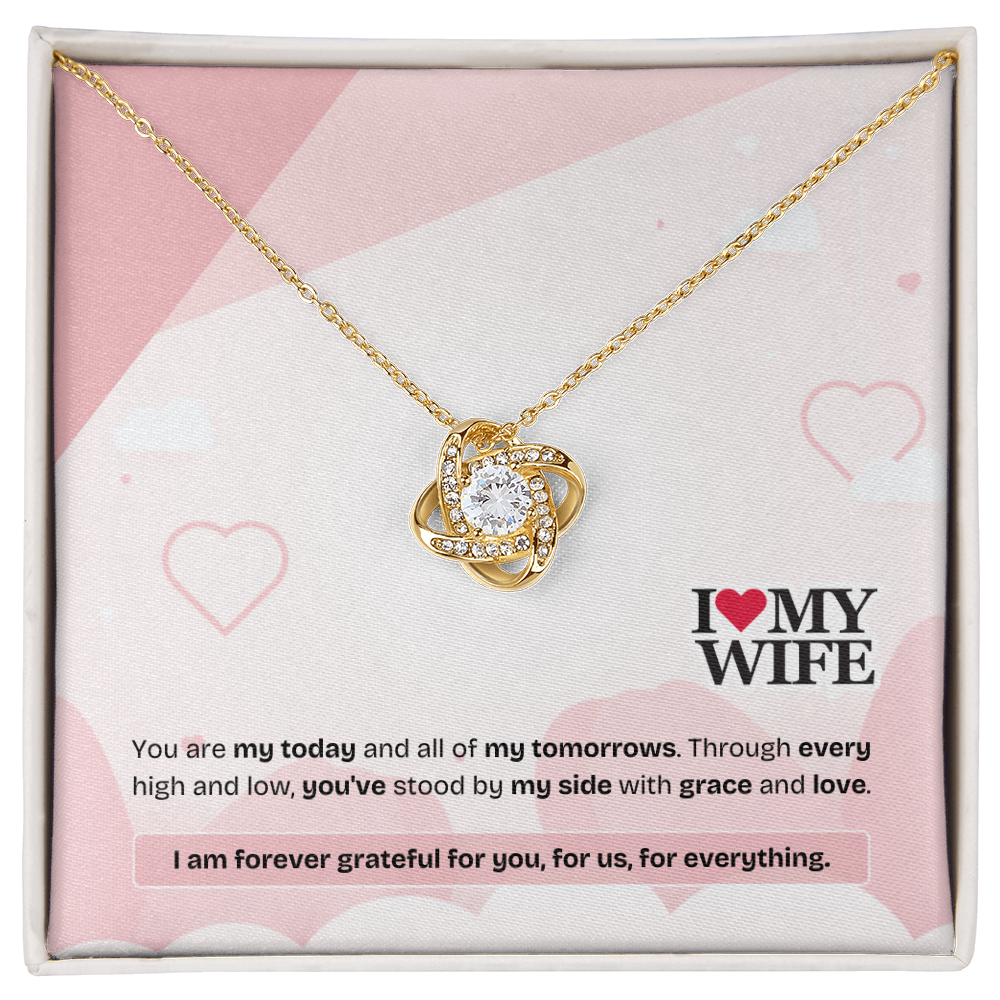 To My Wife | My Heart, My Strength, My Forever | Love Knot Necklace