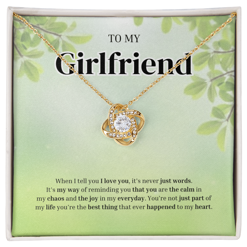 To My Girlfriend | Grateful for the Joy You Bring | Love Knot Necklace