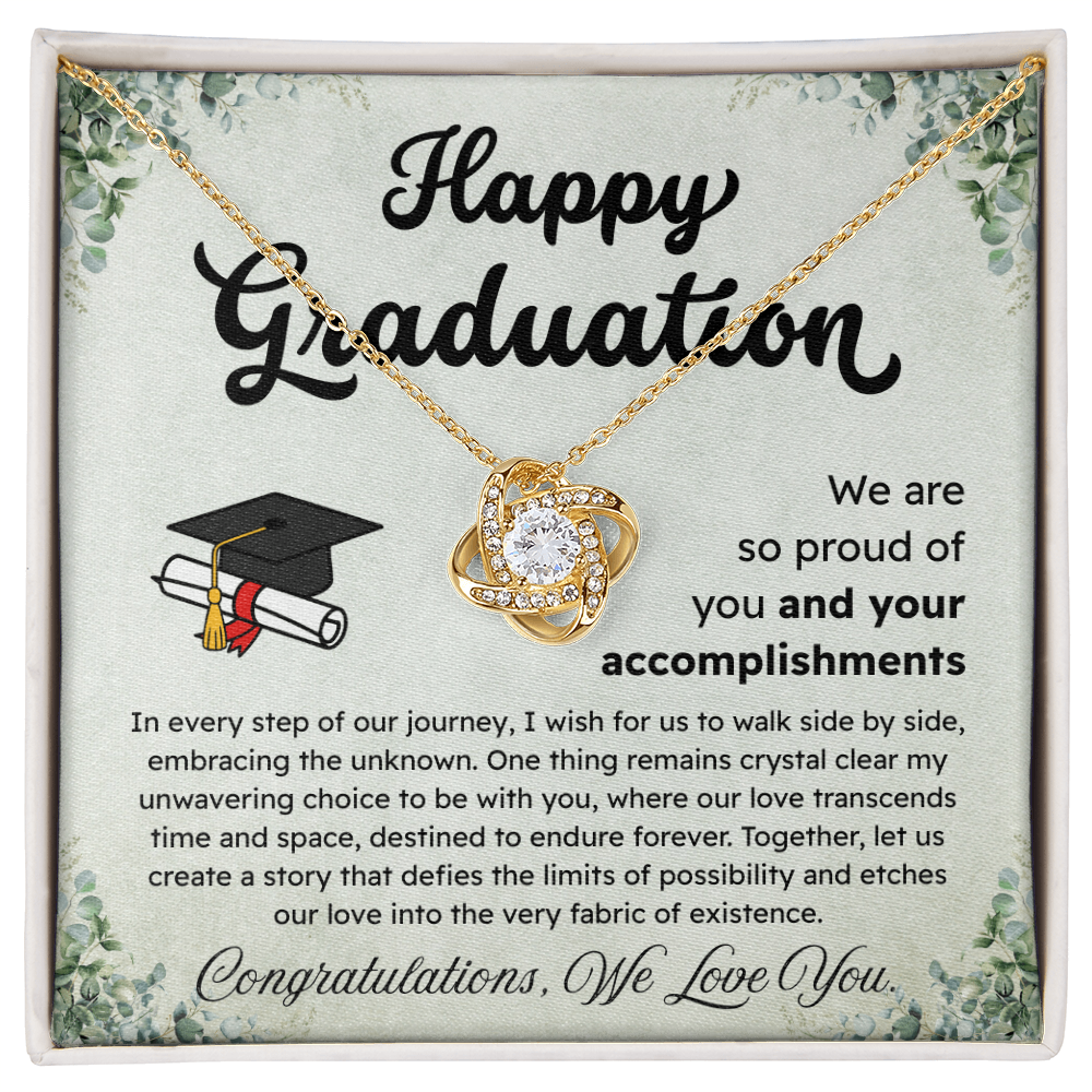 Happy Graduation – Proud of Your Accomplishments – Love Knot Necklace