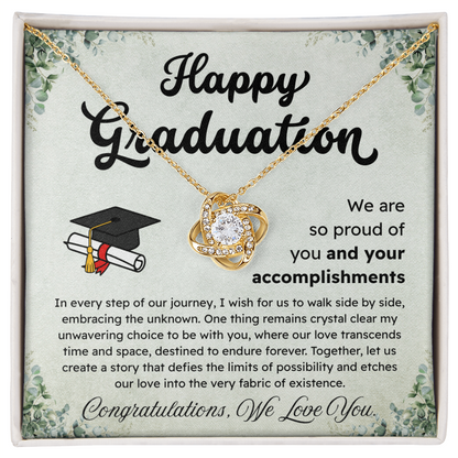 Happy Graduation – Proud of Your Accomplishments – Love Knot Necklace