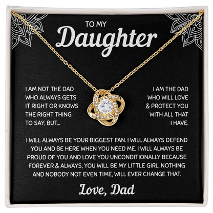 To My Daughter | A Father's Forever Love | Love Knot Necklace