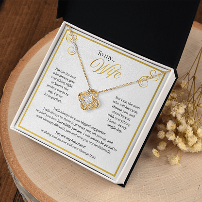 To My Wife | My Unconditional Love for You | Love Knot Necklace