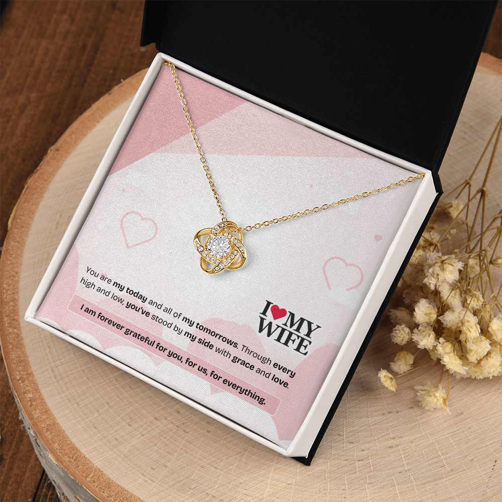 To My Wife | My Heart, My Strength, My Forever | Love Knot Necklace