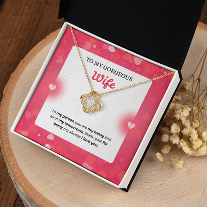 To My Wife | Thank You for Being My Forever | Love Knot Necklace